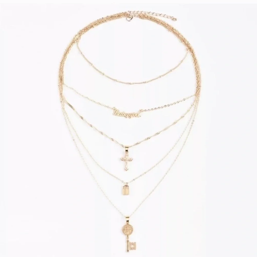 3/$30 💛 Babygirl Multi Layer Pendant Necklace